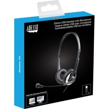 Adesso Xtream P2 Wired Over-the-head, On-ear Stereo Headset - Black